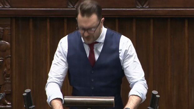 Łukasz Mejza, screen Youtube @videoparlamentpl