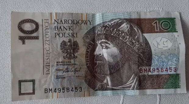 Banknot 10 zł. Źródło: Youtube