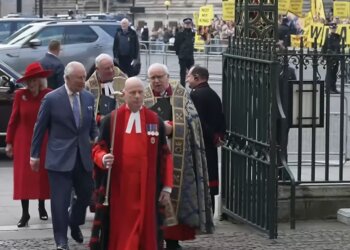 Protesty i pojawienie się Karola III/YouTube @Daily mail News