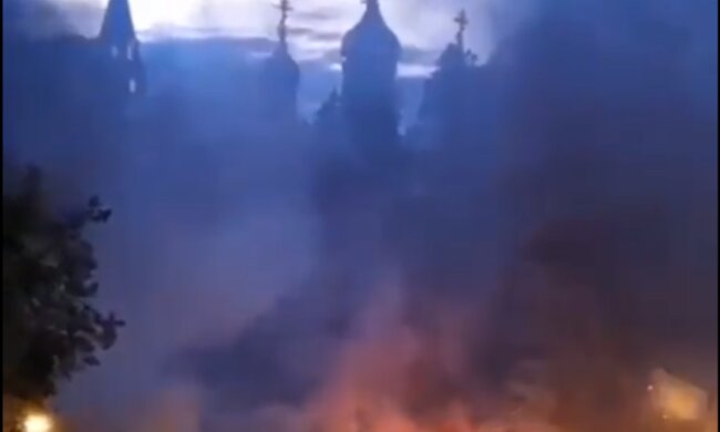 Pożar moskiewskiej cerkwi/Twitter @Nexta