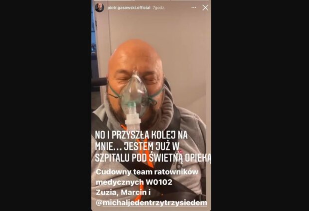 Piotr Gąsowski trafił do szpitala/Instagram @piotr.gasowski.official