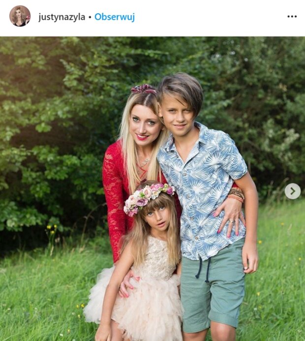 Justyna Żyła z dziećmi, Kubą i Karoliną. Źródło: Instagram