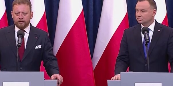 Łukasz Szumowski i Andrzej Duda. Źródło: Youtube