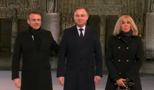 Emmanuel Macron, Andrzej Duda, Brigitte Macron/YouTube @Onet