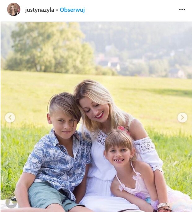 Justyna Żyła z dziećmi, Kubą i Karoliną. Źródło: Instagram