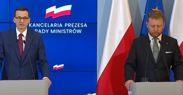 Łukasz Szumowski i Mateusz Morawiecki. Źródło: Youtube