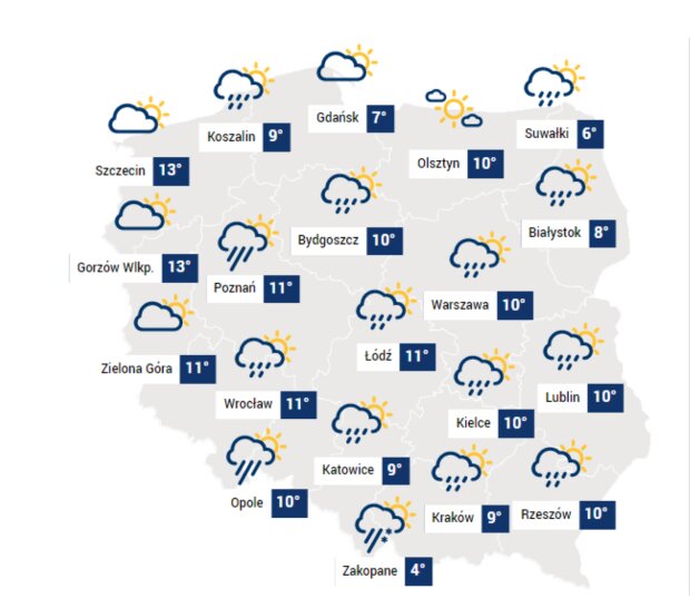 Prognoza pogody na Poniedziałek Wielkanocny/twojapogoda.pl