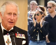 Król Karol III, Meghan Markle, książę Harry/YouTube @Aktualności 24h