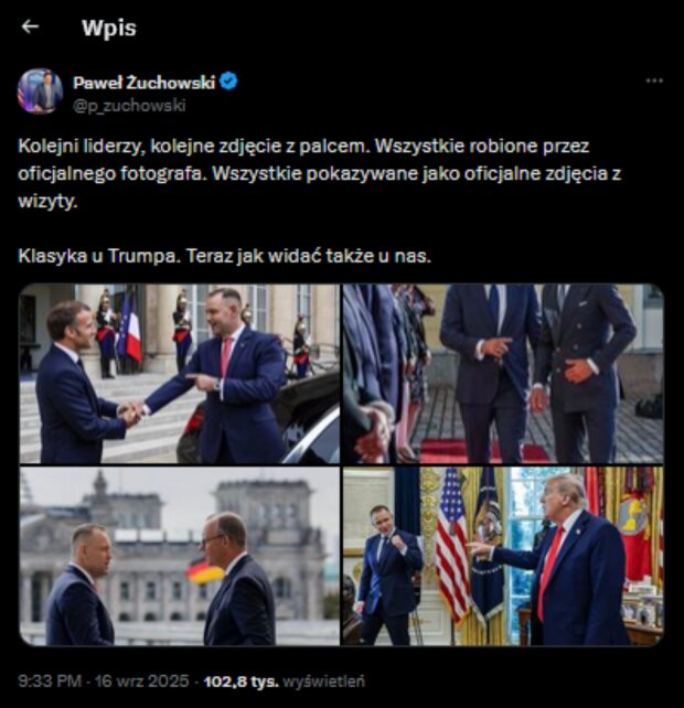 Wpis Pawła Żuchowskiego/Twitter