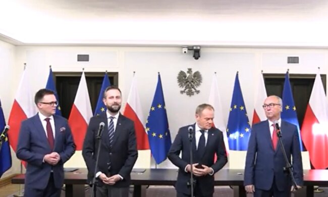 Liderzy koalicji rządzącej/YouTube @Donald Tusk kanał oficjalny