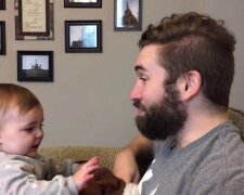 Mała dziewczynka pierwszy raz widzi tatę bez brody. Jej reakcja zaskakuje