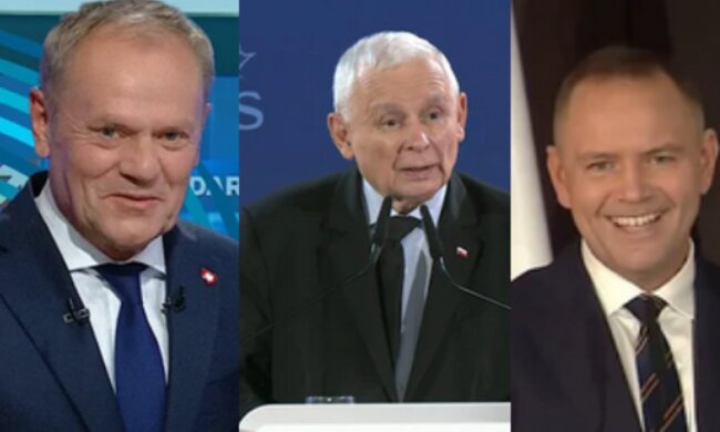 Donald Tusk, Jarosław Kaczyński, Karol Nawrocki/YouTube