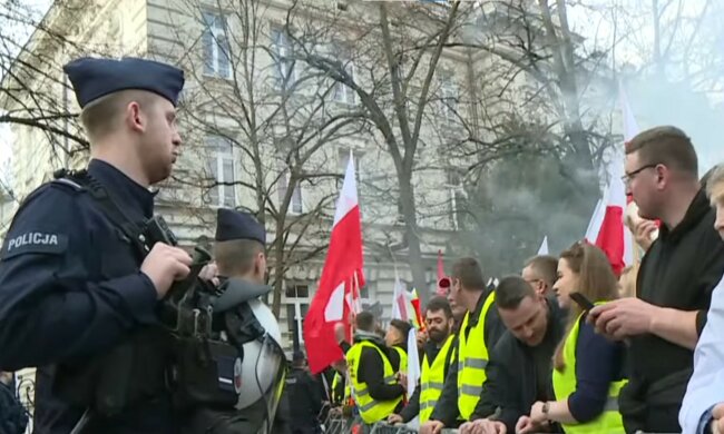 Protest rolników w Warszawie, screen Youtube @onetnews