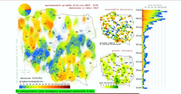 Mapa występowania grzybów/grzyby.pl