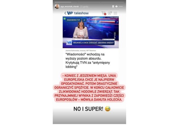Komentarz Agnieszki Woźniak-Starak/Instagram @Agnieszka Woźniak-Starak