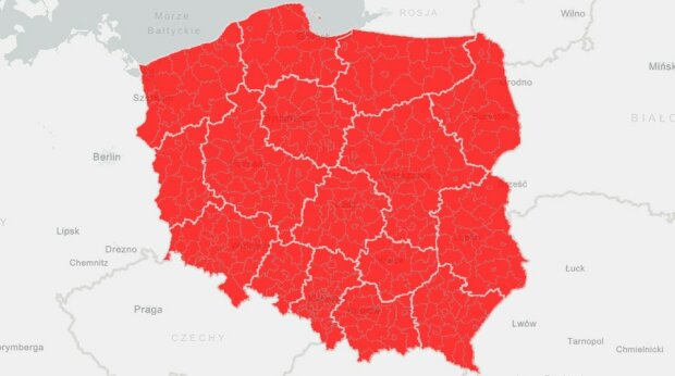 Cała Polska stała się strefą czerwoną