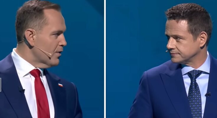 Karol Nawrocki i Rafał Trzaskowski, screen Youtube @gazetapl