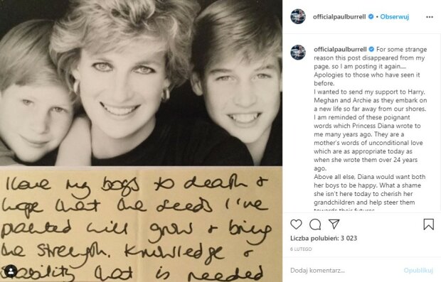 Księżna Diana Spencer screen Instagram