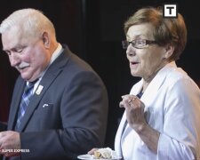 Danuta Wałęsa, Lech Wałęsa. Źródło: Youtube Super Reporter
