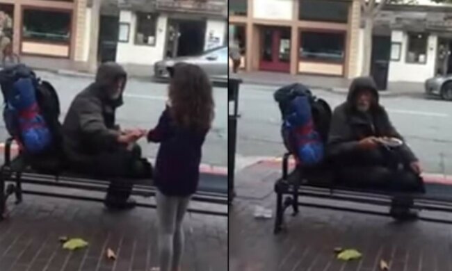 Dziewczynka poczęstowała bezdomnego obiadem. W rzeczywistości całkowicie zmieniła jego życie