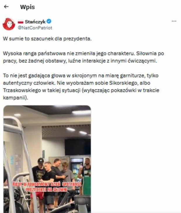 Karol Nawrocki przyłapany na siłowni/X