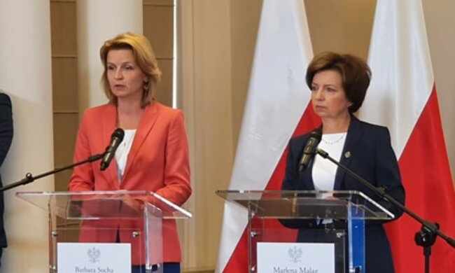 Marlena Maląg, Barbara Socha/screen Twitter @MRPiPS_GOV_PL