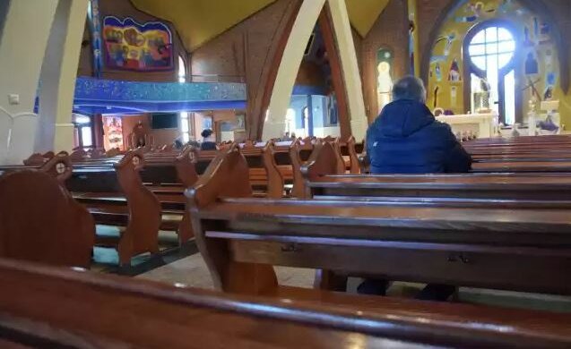 Koronawirus w kościele. Źródło: tychy.naszemiasto.pl