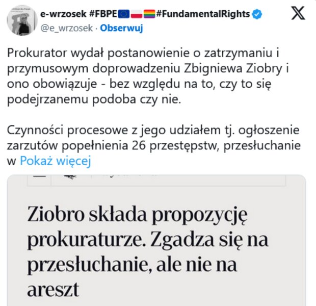 Wpis Ewy Wrzosek/Twitter