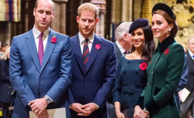 Książę William, książę Harry, Meghan Markle, księżna Kate/YouTube @Dla Ciekawskich