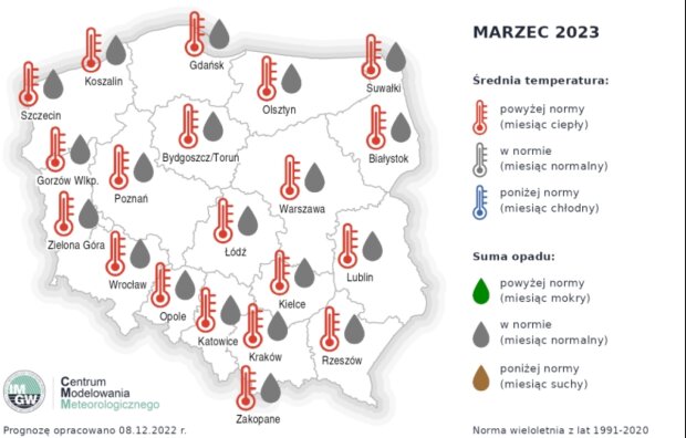 Eksperymentalna prognoza pogody na marzec 2023/imgw.pl