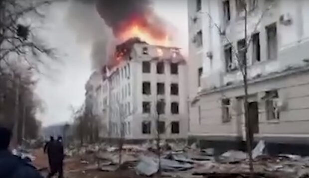 Zbombardowane budynki w Ukrainie/YouTube @Wirtualna Polska