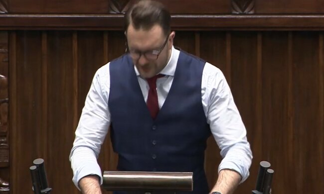 Łukasz Mejza, screen Youtube @videoparlamentpl