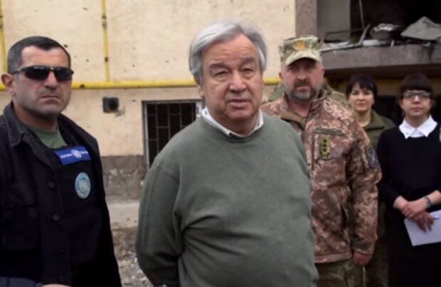 Sekretarz generalny ONZ Antonio Guterres na Ukrainie/YouTube @Guardian News