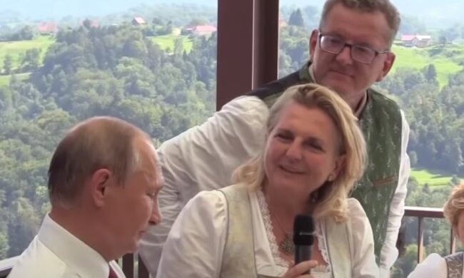 Vladimir Putin, Karin Kneissl. Źródło: youtube.com
