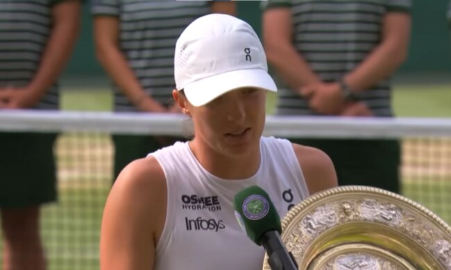 Iga Świątek, screen Youtube @Wimbledon