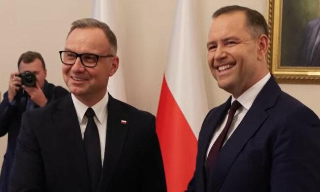 Duda i Nawrocki, screen Youtube @AFP