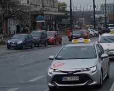 Protest taksówkarzy/ Screen z video https://tvn24.pl/
