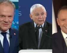 Donald Tusk, Jarosław Kaczyński, Karol Nawrocki/YouTube