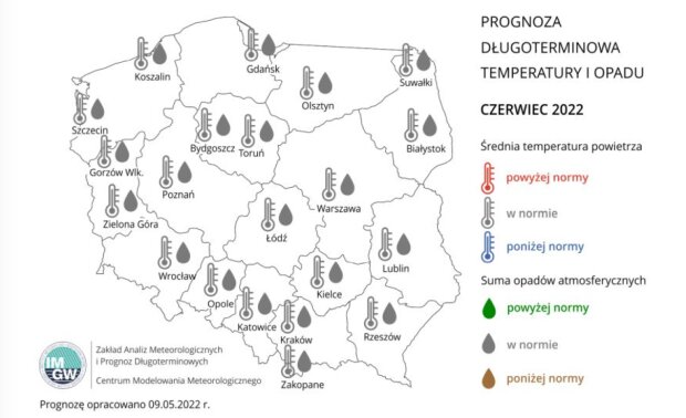 Eksperymentalna prognoza pogody na czerwiec 2022/imgw.pl