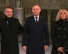 Emmanuel Macron, Andrzej Duda, Brigitte Macron/YouTube @Onet