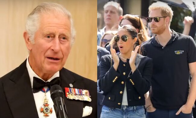 Król Karol III, Meghan Markle, książę Harry/YouTube @Aktualności 24h