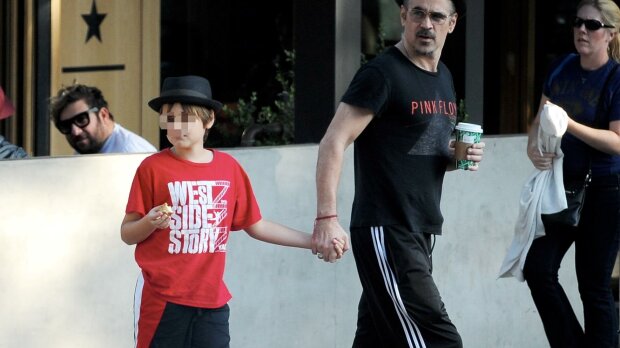 Colin Farrell został złapany przez paparazzi podczas spaceru psem. Prowadził za rękę 11-letniego Henry'ego Tadeusza