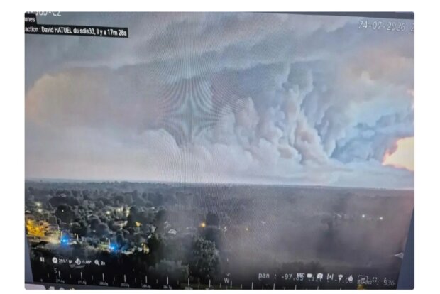 pożar Francja, screen @Service Départemental d'Incendie et de Secours de la Gironde - SDIS 33