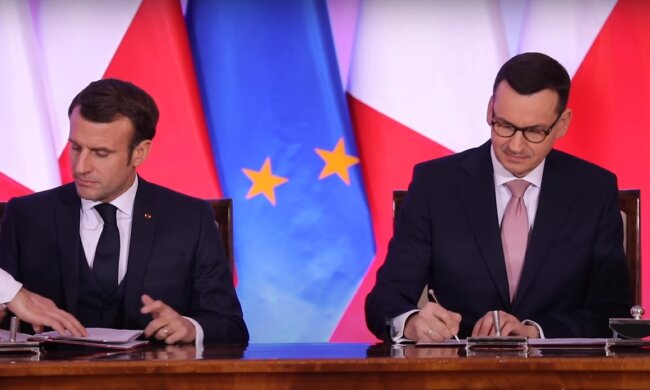 Emmanuel Macron, Mateusz Morawiecki/YouTube @KPRM