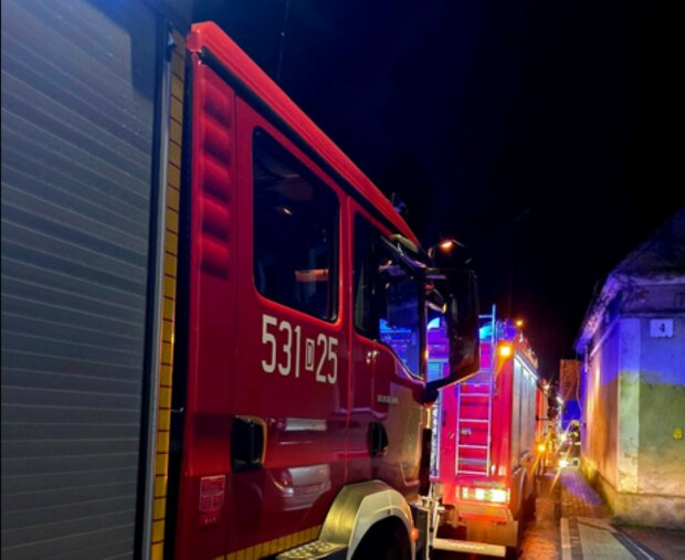 Pożar w Grębocicach/Facebook @Komenda Powiatowa Państwowej Straży Pożarnej w Polkowicach