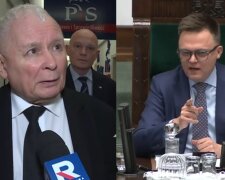 Jarosław Kaczyński/YT @Telewizja Republika // Szymon Hołownia/YT @Gazeta.pl
