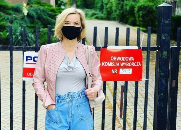 Monika Zamachowska na wyborach/screen Instagram @monikazamachowska