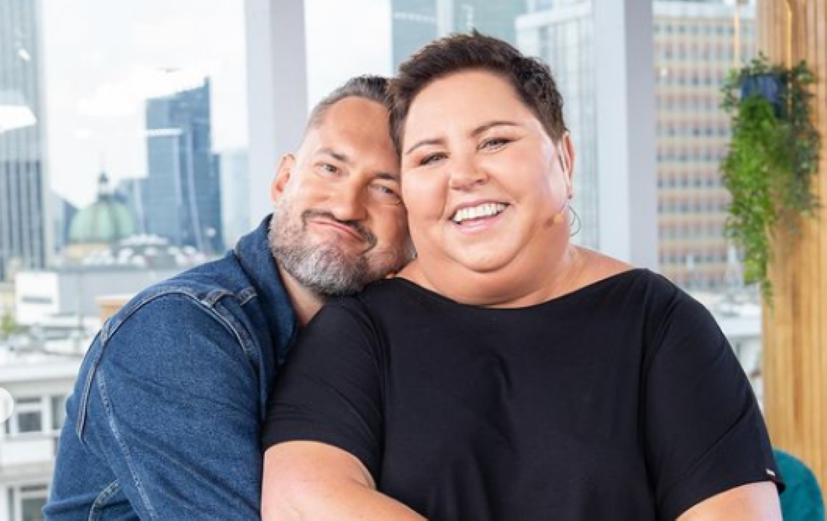 Dorota Wellman spojrzała wymownie. Marcin Prokop zrobił show za jej plecami