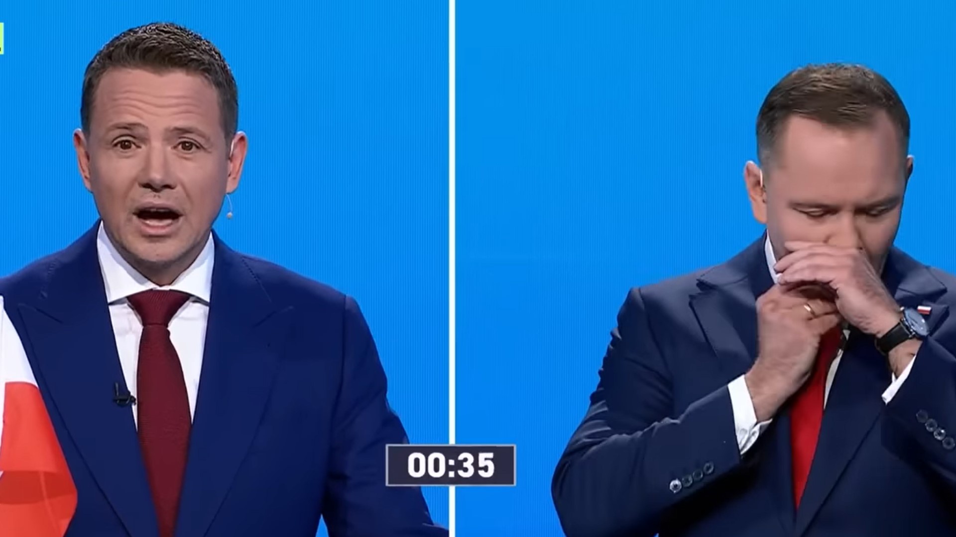 Gest Nawrockiego zaskoczył widzów. Kandydat PiS zdradził, o co chodziło