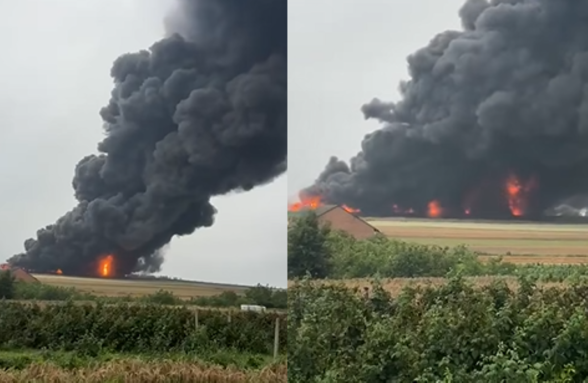 Pożar w zakładzie recyklingu. Czarne chmury dymu nad regionem